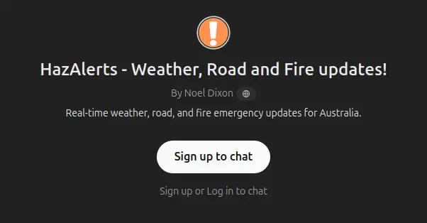 ChatGPT prompt login for HazAlerts app