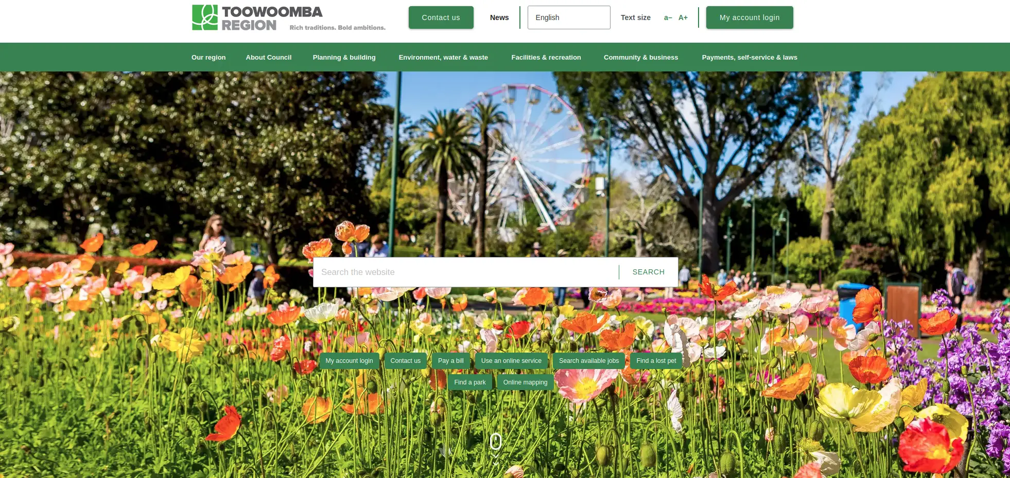 Toowoomba Region website in 2024